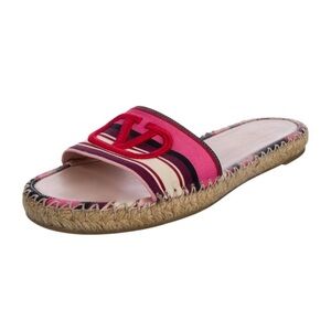 Valentino Vibrant Pink Espadrille Slides